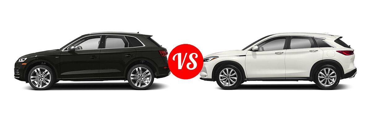 2020 Audi SQ5 SUV Premium / Premium Plus / Prestige vs. 2019 Infiniti QX50 SUV ESSENTIAL / LUXE / PURE - Side Comparison