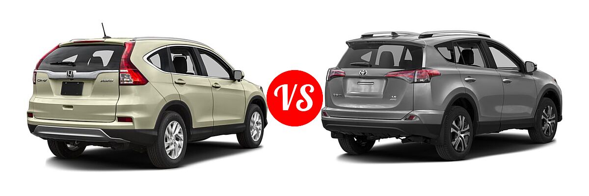 2016 Honda CR-V SUV EX-L vs. 2016 Toyota RAV4 SUV LE - Rear Right Comparison