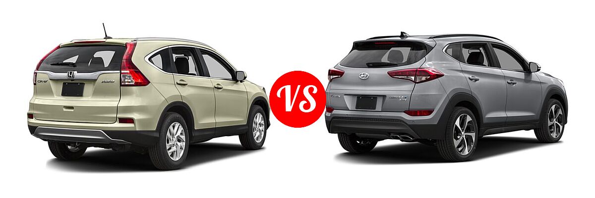 2016 Honda CR-V SUV EX-L vs. 2016 Hyundai Tucson SUV Limited - Rear Right Comparison