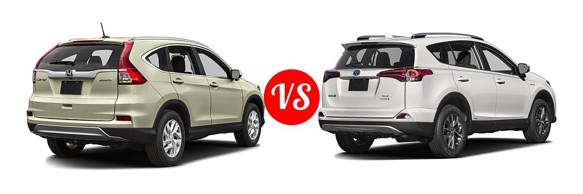2016 Honda CR-V SUV EX-L vs. 2016 Toyota RAV4 Hybrid SUV Limited / XLE - Rear Right Comparison