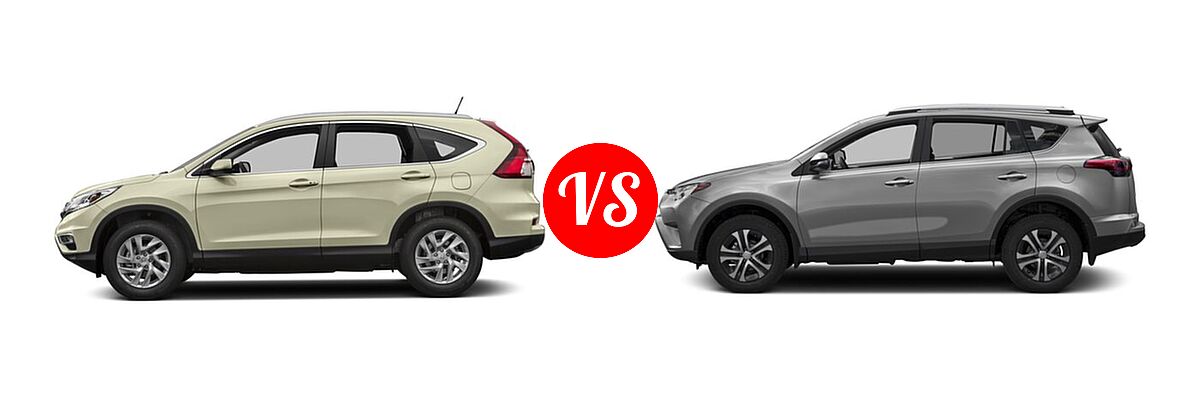 2016 Honda CR-V SUV EX-L vs. 2016 Toyota RAV4 SUV LE - Side Comparison
