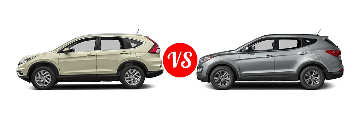 2016 Honda CR-V SUV EX-L vs. 2016 Hyundai Santa Fe Sport SUV AWD 4dr 2.4 - Side Comparison