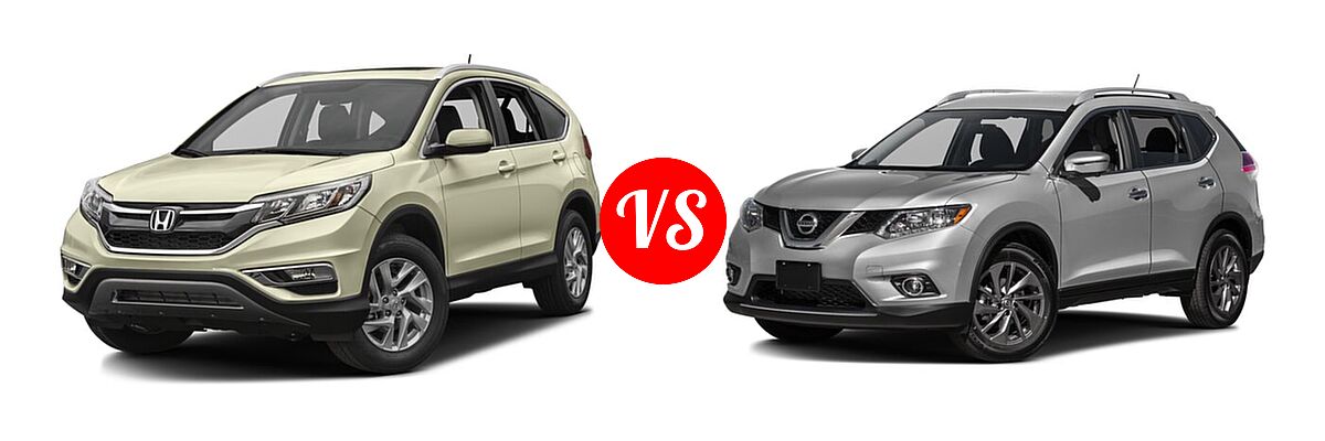 2016 Honda CR-V SUV EX-L vs. 2016 Nissan Rogue SUV SL - Front Left Comparison