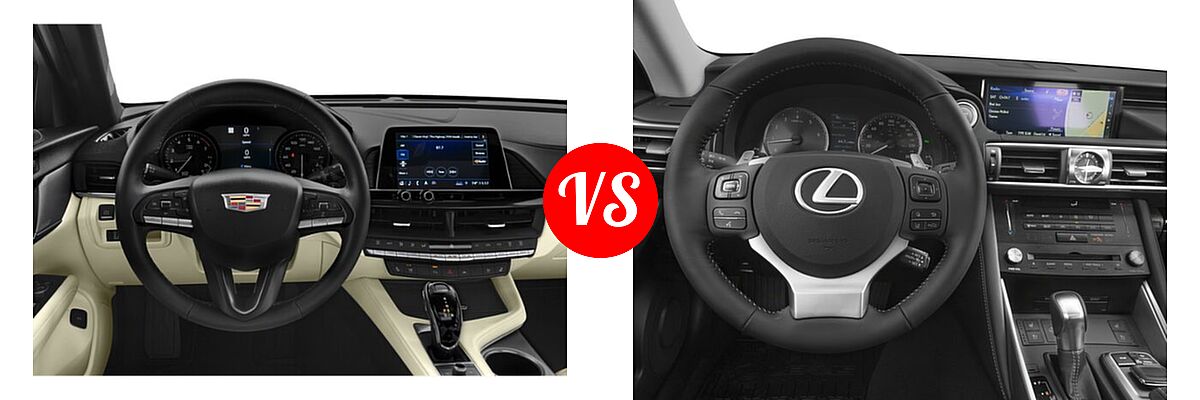2021 Cadillac CT4 Sedan Luxury / Premium Luxury / Sport / V-Series vs. 2018 Lexus IS 300 Sedan IS 300 - Dashboard Comparison