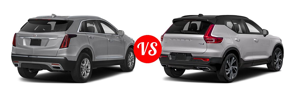 2021 Cadillac XT5 SUV FWD Luxury vs. 2019 Volvo XC40 SUV R-Design - Rear Right Comparison