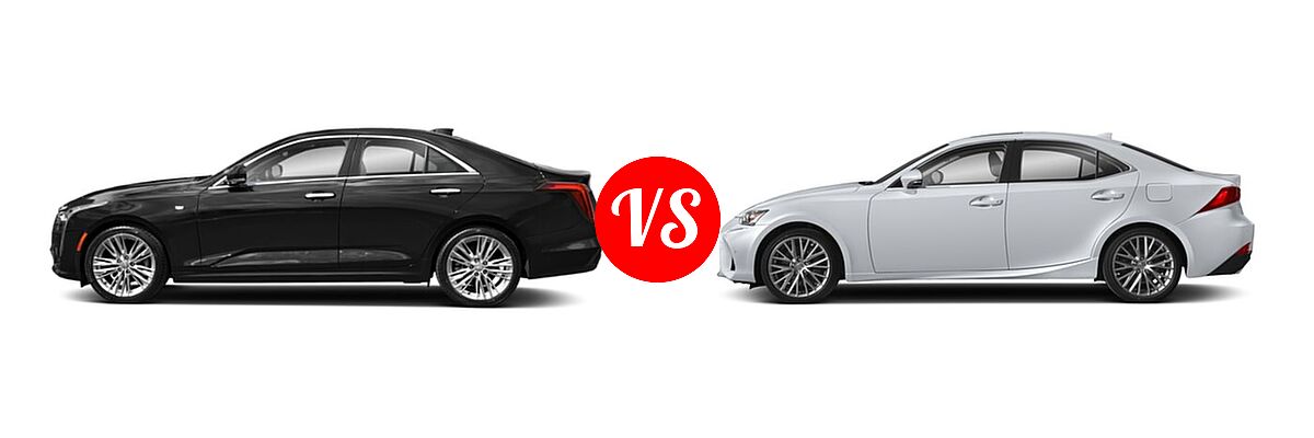 2021 Cadillac CT4 Sedan Luxury / Sport / V-Series vs. 2018 Lexus IS 300 Sedan IS 300 - Side Comparison