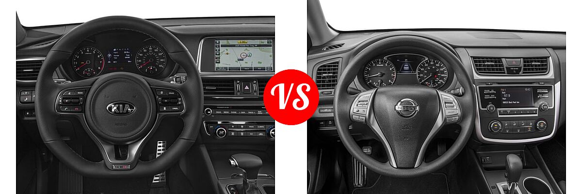 2017 Kia Optima Sedan SX vs. 2017 Nissan Altima Sedan 2.5 / 2.5 S / 2.5 SV - Dashboard Comparison