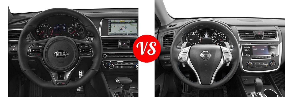 2017 Kia Optima Sedan SX vs. 2017 Nissan Altima Sedan 2.5 SR / 3.5 SR - Dashboard Comparison
