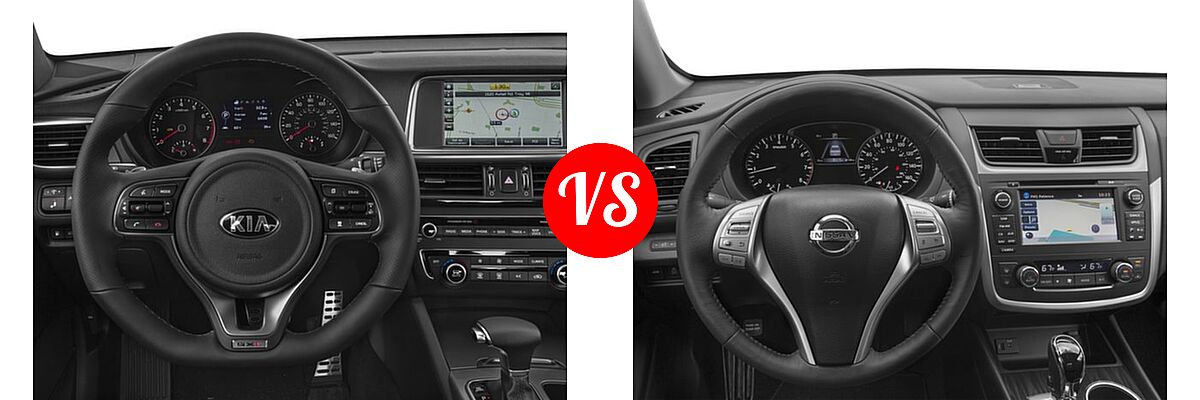 2017 Kia Optima Sedan SX vs. 2017 Nissan Altima Sedan 2.5 SL / 3.5 SL - Dashboard Comparison
