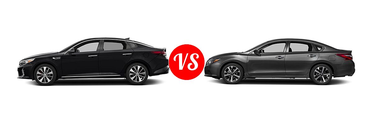2017 Kia Optima Sedan SX vs. 2017 Nissan Altima Sedan 2.5 SR / 3.5 SR - Side Comparison