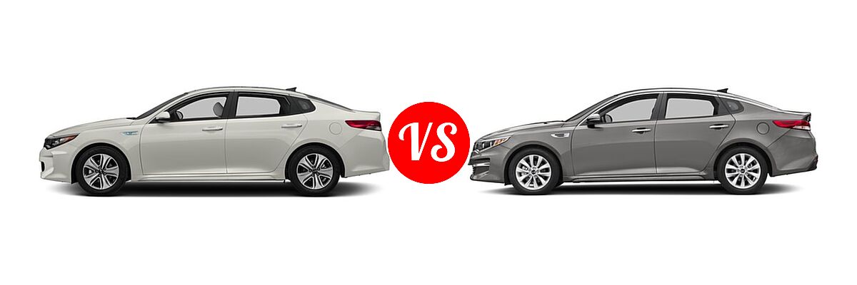 2017 Kia Optima Hybrid Sedan EX vs. 2017 Kia Optima Sedan EX / LX / LX 1.6T - Side Comparison