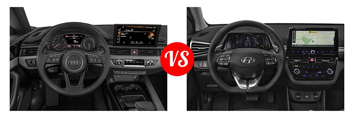 2021 Audi A5 Hatchback S line Premium vs. 2021 Hyundai Ioniq Electric Hatchback Electric Limited - Dashboard Comparison