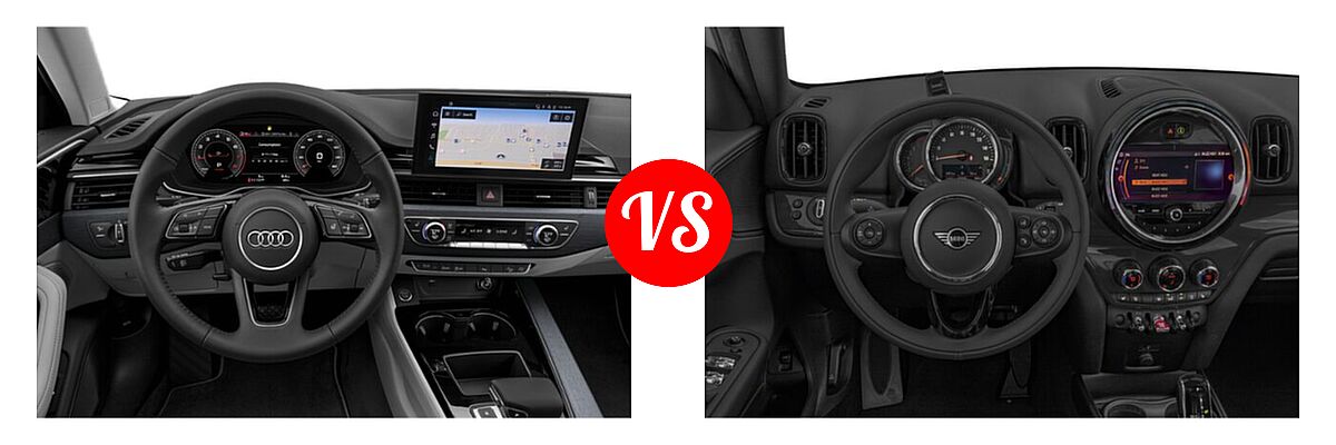 2021 Audi A4 allroad Wagon Premium Plus vs. 2021 MINI Countryman Wagon Cooper / Cooper S / Oxford Edition - Dashboard Comparison