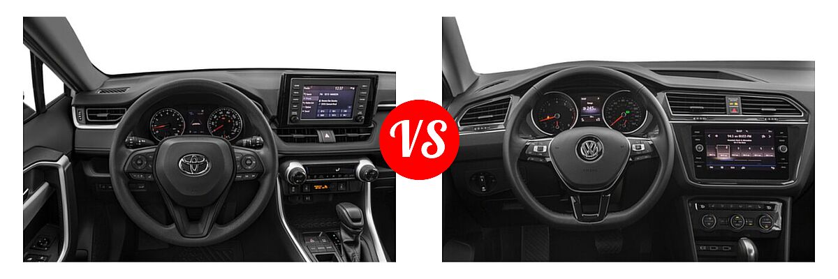 2021 Toyota RAV4 SUV XLE / XLE Premium vs. 2021 Volkswagen Tiguan SUV SE - Dashboard Comparison