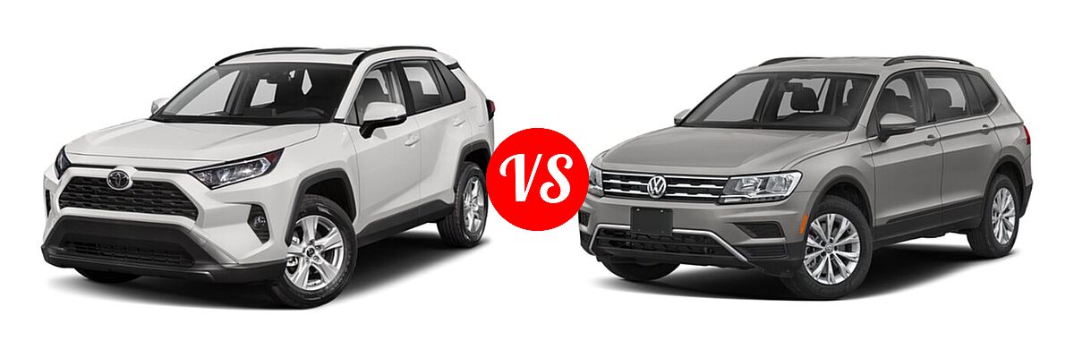2021 Toyota RAV4 SUV XLE / XLE Premium vs. 2021 Volkswagen Tiguan SUV S - Front Left Comparison