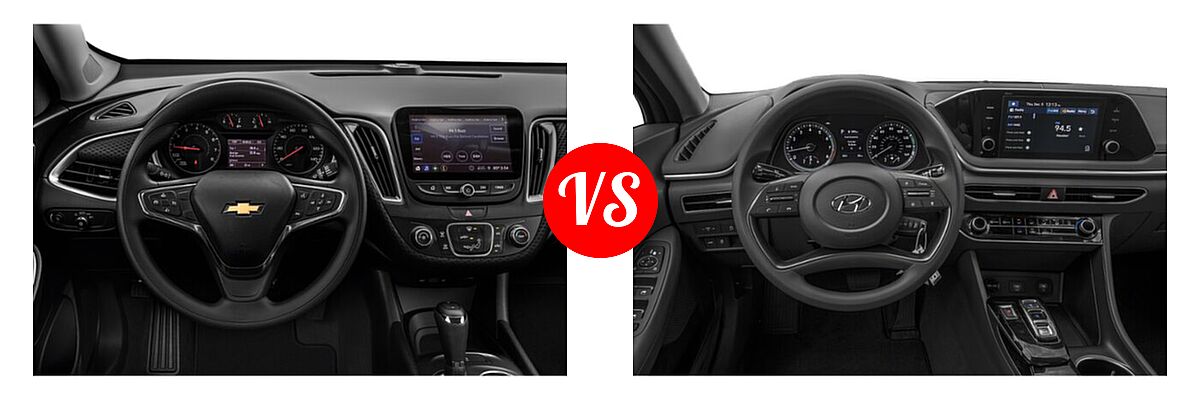 2021 Chevrolet Malibu Sedan L vs. 2021 Hyundai Sonata Sedan SE - Dashboard Comparison