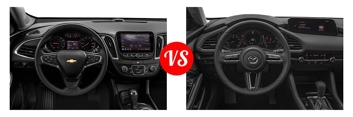 2021 Chevrolet Malibu Sedan L vs. 2021 Mazda 2 Sedan Select - Dashboard Comparison