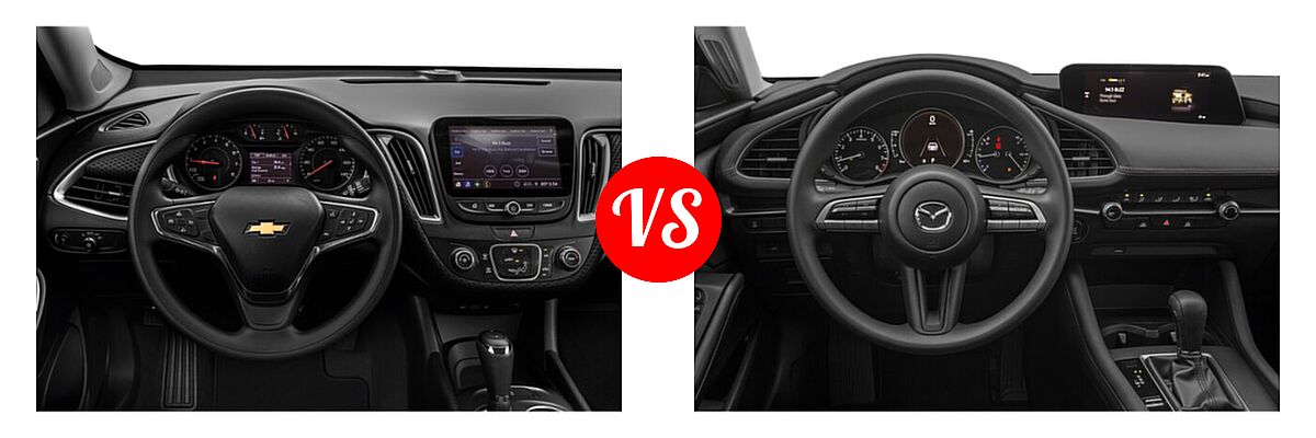 2021 Chevrolet Malibu Sedan L vs. 2021 Mazda 2 Sedan 2.0 - Dashboard Comparison