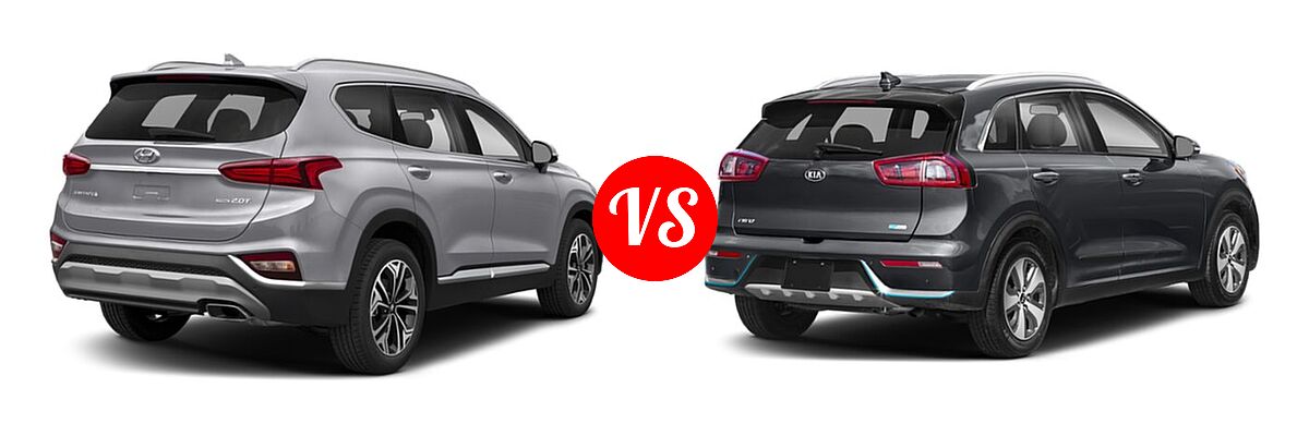 2019 Hyundai Santa Fe SUV Limited / Ultimate vs. 2019 Kia Niro Plug-In Hybrid SUV PHEV EX Premium - Rear Right Comparison