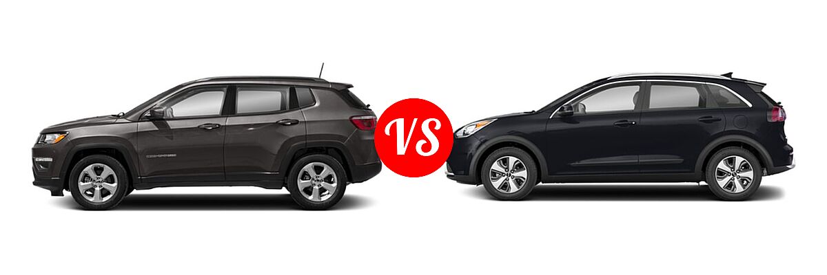 2019 Jeep Compass SUV Altitude / High Altitude / Latitude / Limited / Sport / Upland Edition vs. 2019 Kia Niro SUV FE / LX - Side Comparison