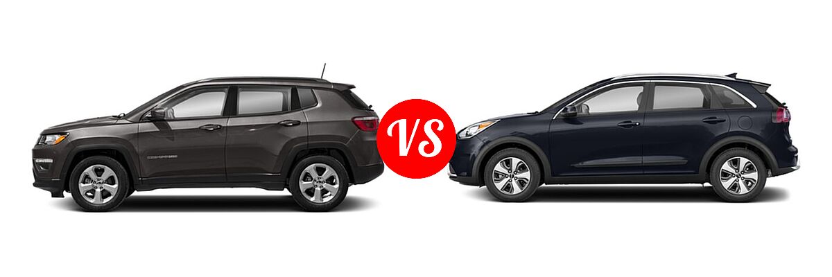 2019 Jeep Compass SUV Altitude / High Altitude / Latitude / Limited / Sport / Upland Edition vs. 2019 Kia Niro SUV EX - Side Comparison