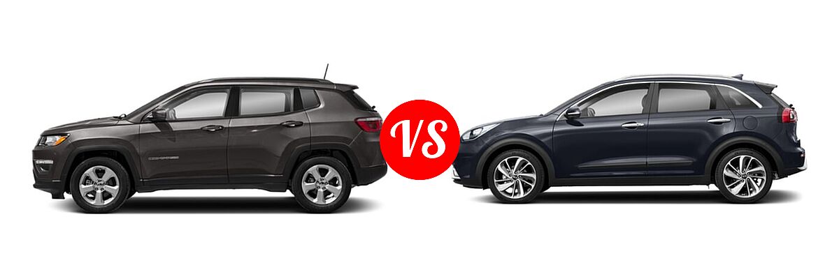 2019 Jeep Compass SUV Altitude / High Altitude / Latitude / Limited / Sport / Upland Edition vs. 2019 Kia Niro SUV S Touring / Touring - Side Comparison