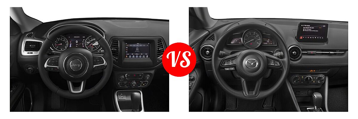 2019 Jeep Compass SUV Altitude / High Altitude / Latitude / Limited / Sport / Upland Edition vs. 2019 Mazda CX-3 SUV Sport - Dashboard Comparison