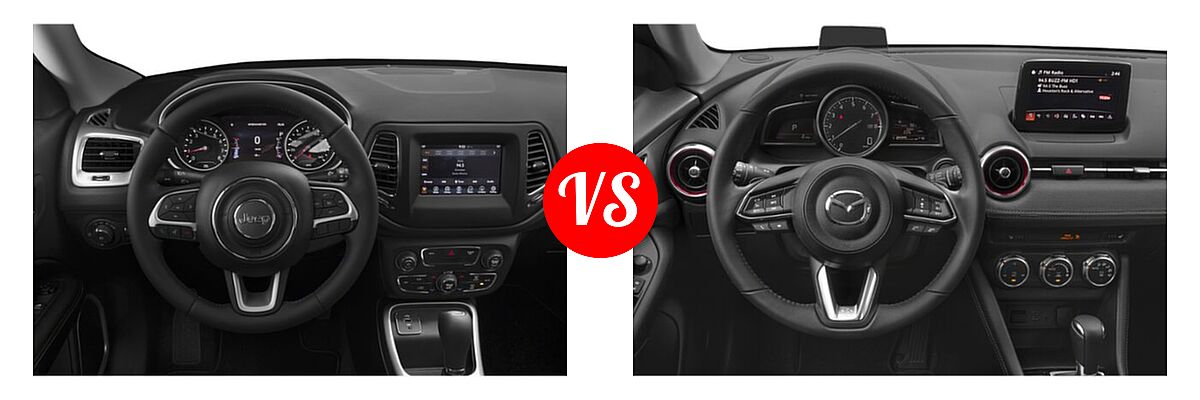 2019 Jeep Compass SUV Altitude / High Altitude / Latitude / Limited / Sport / Upland Edition vs. 2019 Mazda CX-3 SUV Grand Touring - Dashboard Comparison