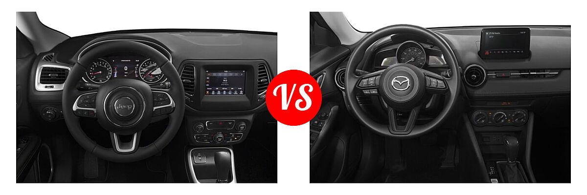 2019 Jeep Compass SUV Altitude / High Altitude / Latitude / Limited / Sport / Upland Edition vs. 2019 Mazda CX-3 SUV Sport - Dashboard Comparison