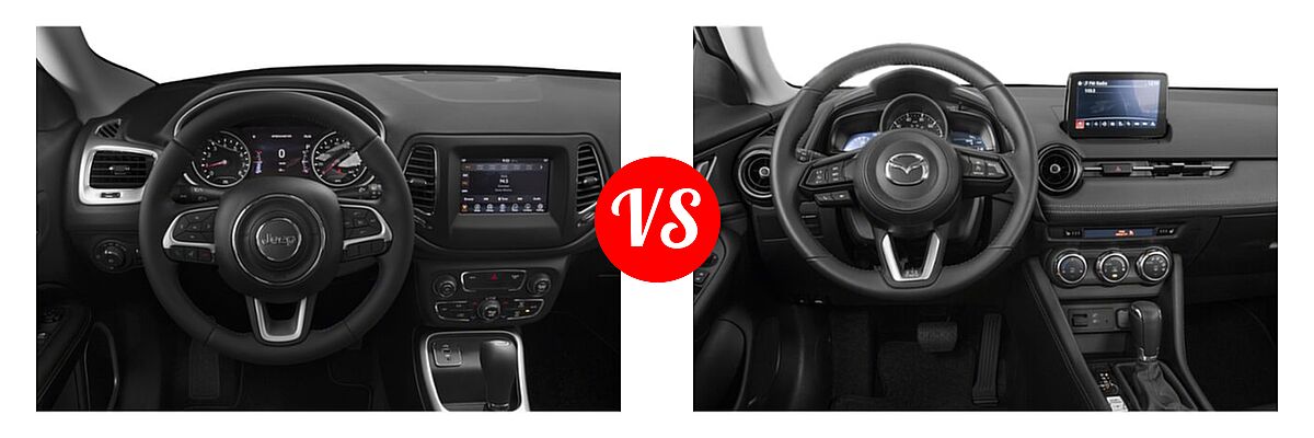 2019 Jeep Compass SUV Altitude / High Altitude / Latitude / Limited / Sport / Upland Edition vs. 2019 Mazda CX-3 SUV Touring - Dashboard Comparison