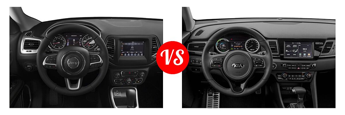 2019 Jeep Compass SUV Altitude / High Altitude / Latitude / Limited / Sport / Upland Edition vs. 2019 Kia Niro SUV FE - Dashboard Comparison