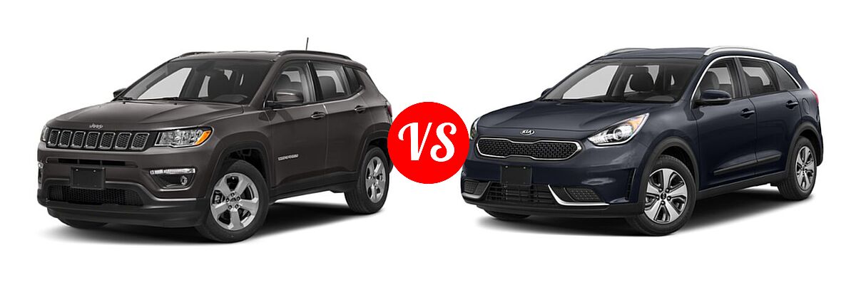2019 Jeep Compass SUV Altitude / High Altitude / Latitude / Limited / Sport / Upland Edition vs. 2019 Kia Niro SUV EX - Front Left Comparison