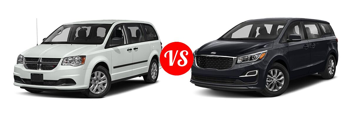 2020 Dodge Grand Caravan Minivan SE / SE Plus / SXT vs. 2020 Kia Sedona Minivan L / LX - Front Left Comparison