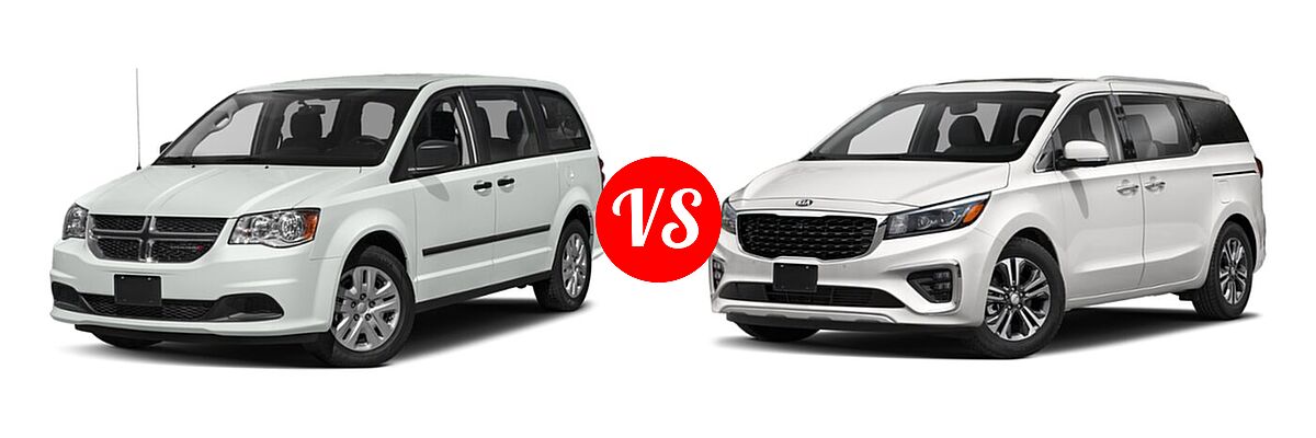 2020 Dodge Grand Caravan Minivan SE / SE Plus / SXT vs. 2020 Kia Sedona Minivan SX - Front Left Comparison