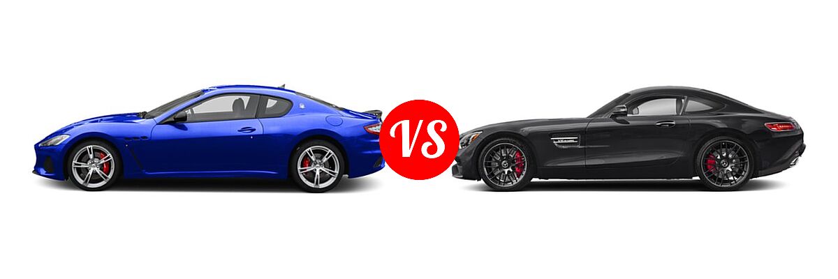 2018 Maserati GranTurismo Coupe MC / Sport vs. 2019 Mercedes-Benz AMG GT Coupe AMG GT / AMG GT C / AMG GT R / AMG GT S - Side Comparison