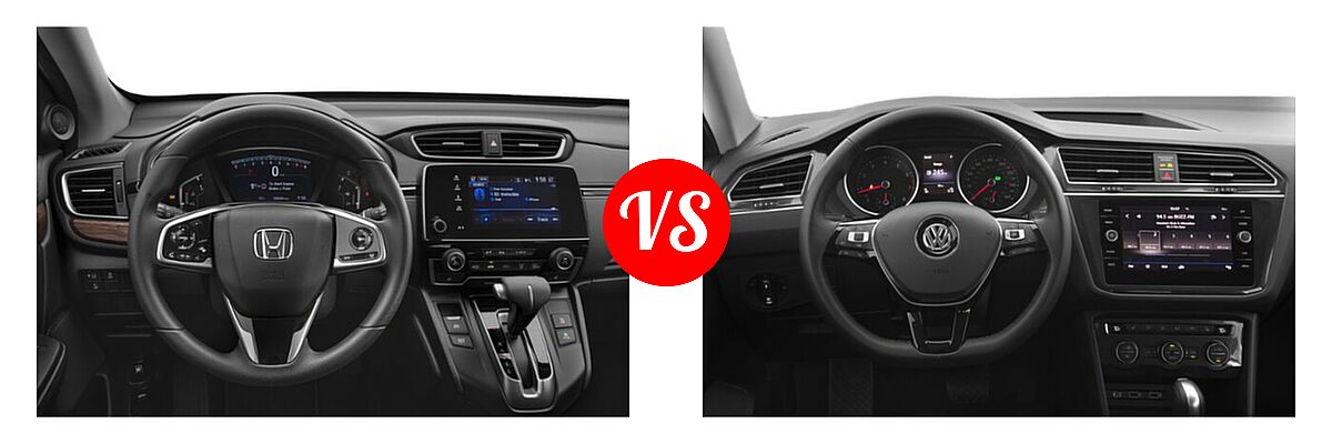 2020 Honda CR-V SUV EX vs. 2020 Volkswagen Tiguan SUV S / SE / SEL - Dashboard Comparison