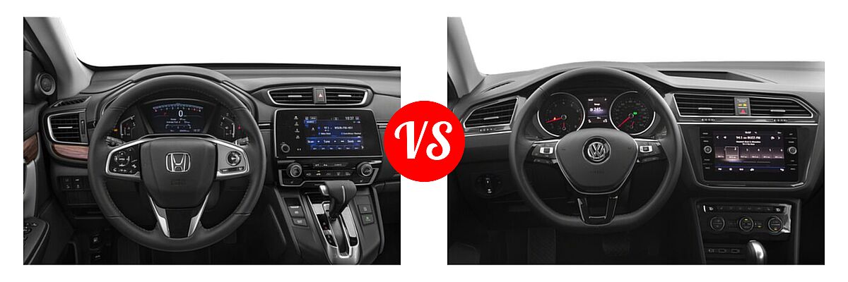 2020 Honda CR-V SUV EX-L vs. 2020 Volkswagen Tiguan SUV S / SE / SEL - Dashboard Comparison