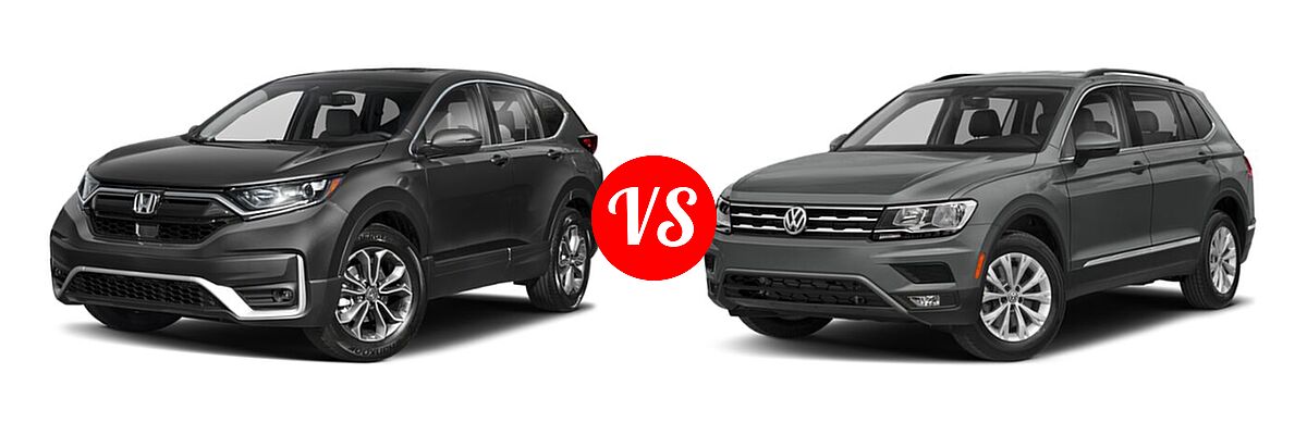 2020 Honda CR-V SUV EX-L vs. 2020 Volkswagen Tiguan SUV S / SE / SEL - Front Left Comparison