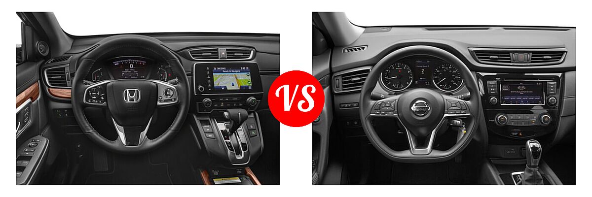 2020 Honda CR-V SUV Touring vs. 2020 Nissan Rogue SUV S / SV - Dashboard Comparison