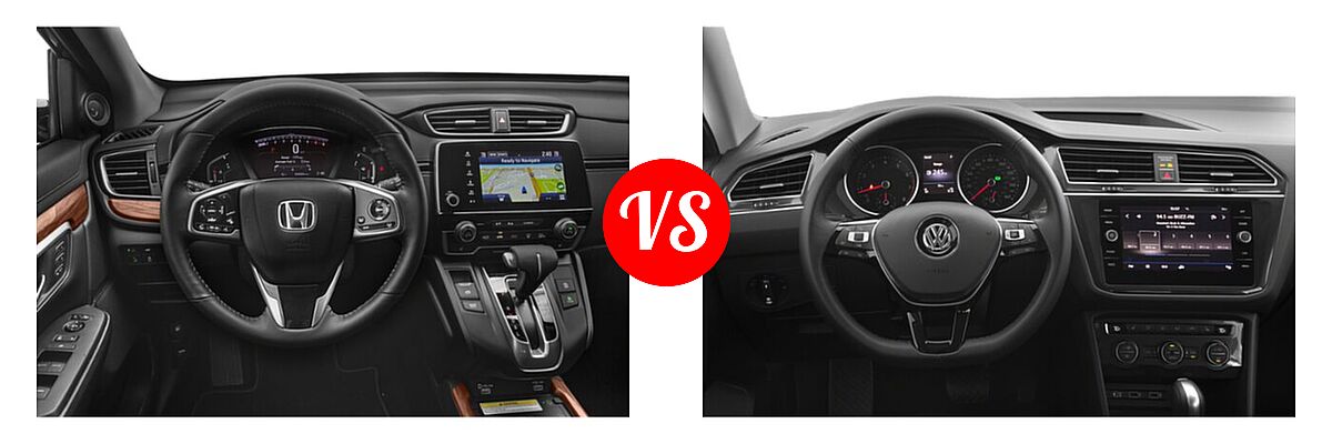 2020 Honda CR-V SUV Touring vs. 2020 Volkswagen Tiguan SUV S / SE / SEL - Dashboard Comparison