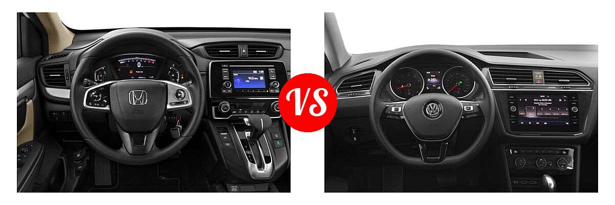 2020 Honda CR-V SUV LX vs. 2020 Volkswagen Tiguan SUV S / SE / SEL - Dashboard Comparison