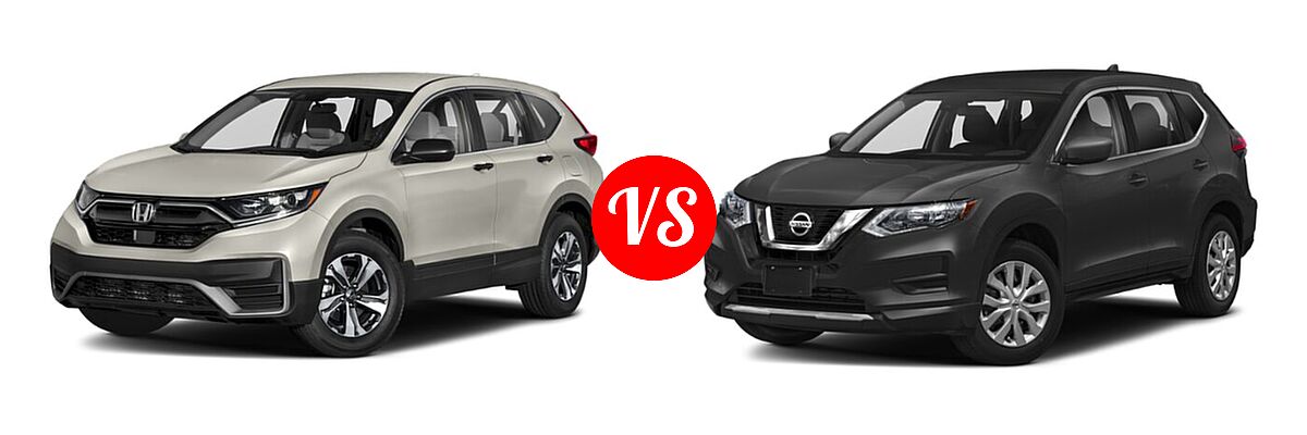 2020 Honda CR-V SUV LX vs. 2020 Nissan Rogue SUV S / SV - Front Left Comparison