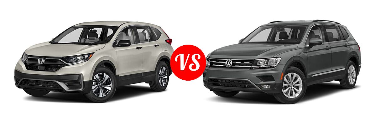2020 Honda CR-V SUV LX vs. 2020 Volkswagen Tiguan SUV S / SE / SEL - Front Left Comparison