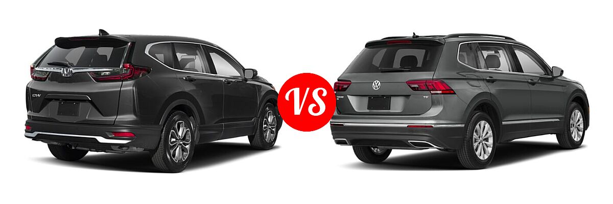 2020 Honda CR-V SUV EX-L vs. 2020 Volkswagen Tiguan SUV SE R-Line Black / SEL Premium R-Line - Rear Right Comparison