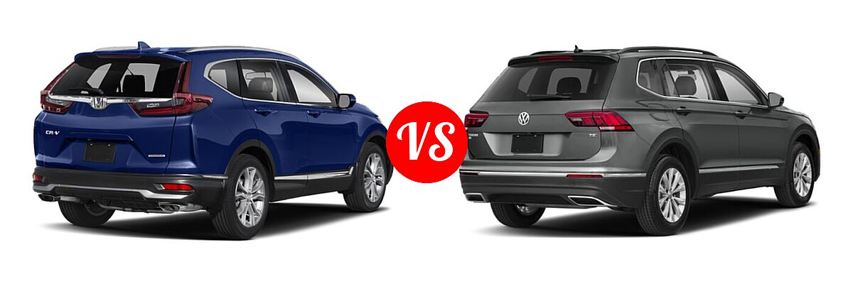 2020 Honda CR-V SUV Touring vs. 2020 Volkswagen Tiguan SUV S / SE / SEL - Rear Right Comparison