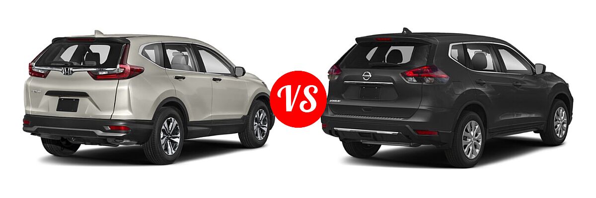 2020 Honda CR-V SUV LX vs. 2020 Nissan Rogue SUV S / SV - Rear Right Comparison