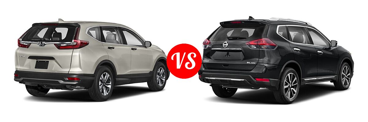 2020 Honda CR-V SUV LX vs. 2020 Nissan Rogue SUV SL - Rear Right Comparison