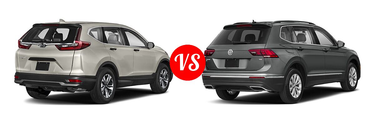 2020 Honda CR-V SUV LX vs. 2020 Volkswagen Tiguan SUV S / SE / SEL - Rear Right Comparison