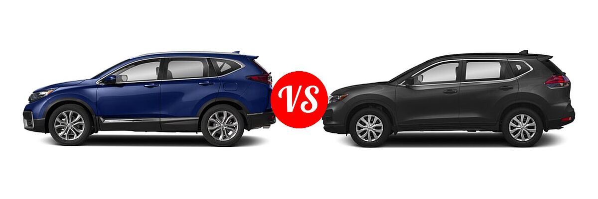 2020 Honda CR-V SUV Touring vs. 2020 Nissan Rogue SUV S / SV - Side Comparison