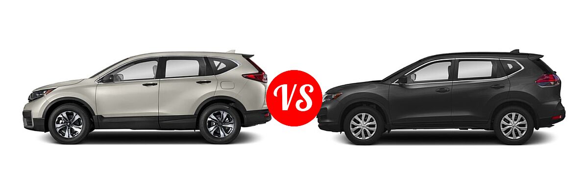 2020 Honda CR-V SUV LX vs. 2020 Nissan Rogue SUV S / SV - Side Comparison